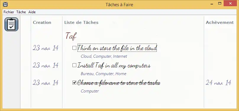 Download web tool or web app TaF