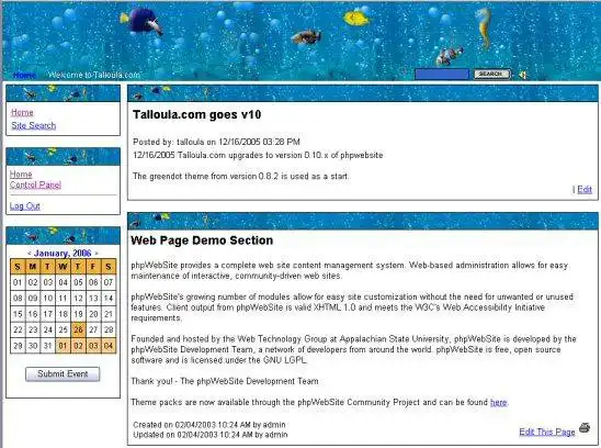Завантажте веб-інструмент або веб-програму Talloula.com phpwebsite Themes Mods