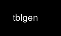 Führen Sie tblgen im kostenlosen Hosting-Anbieter OnWorks über Ubuntu Online, Fedora Online, den Windows-Online-Emulator oder den MAC OS-Online-Emulator aus