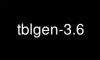 Uruchom tblgen-3.6 u bezpłatnego dostawcy hostingu OnWorks w systemie Ubuntu Online, Fedora Online, emulatorze online systemu Windows lub emulatorze online systemu MAC OS