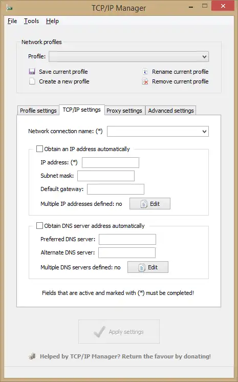 Download web tool or web app TCP/IP Manager