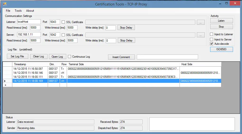 قم بتنزيل أداة الويب أو وكيل TCP-IP لتطبيق الويب باستخدام وحدة فك ترميز ISO8583