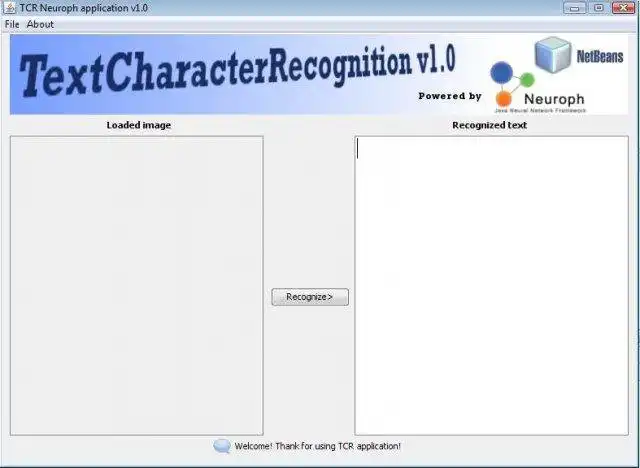 Descărcați instrumentul web sau aplicația web TCR Neuroph -Text Character Recognition pentru a rula online în Linux