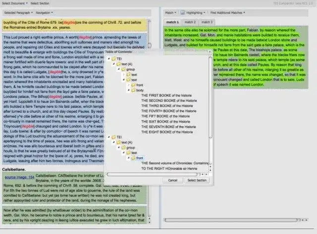 Download web tool or web app TEI Comparator