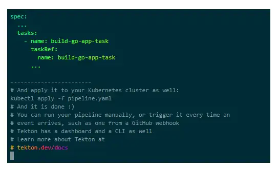 Télécharger l'outil Web ou l'application Web Tekton Pipelines