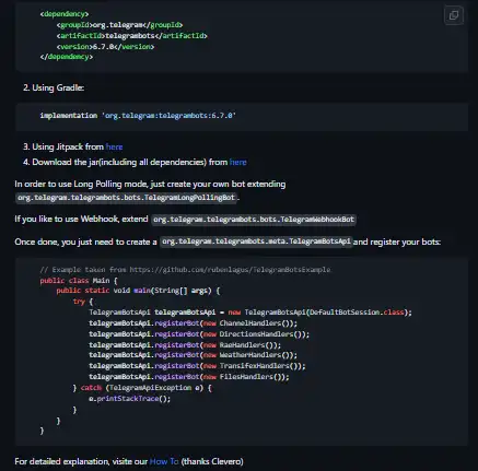 Descărcați instrumentul web sau aplicația web Telegram Bot Java Library