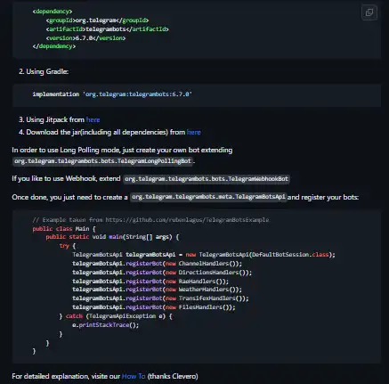 دانلود ابزار وب یا برنامه وب Telegram Bot Java Library