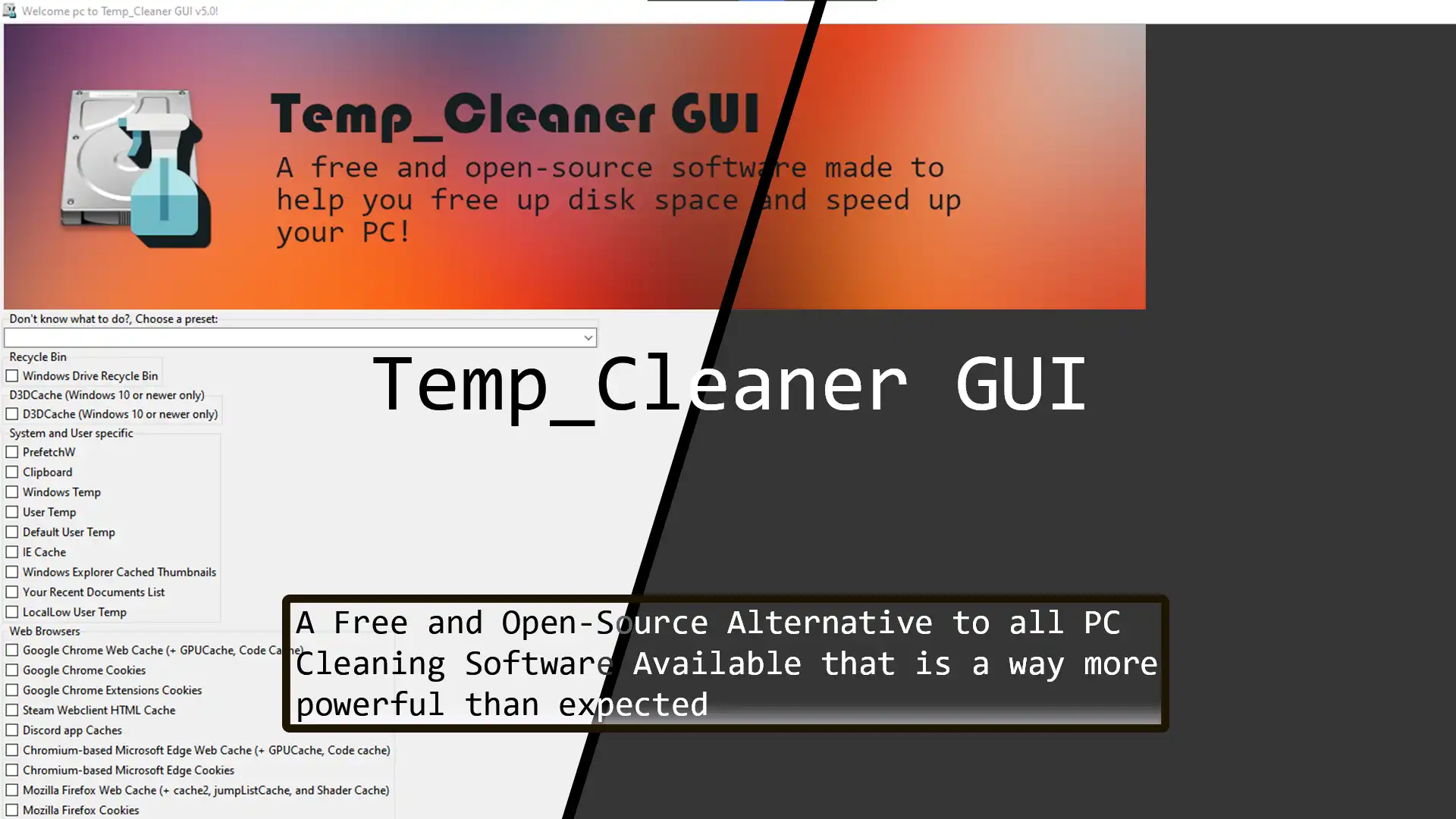 Download web tool or web app Temp_Cleaner GUI