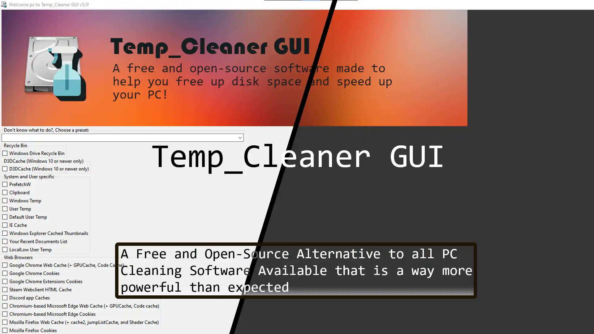 Web aracını veya web uygulamasını indirin Temp_Cleaner GUI