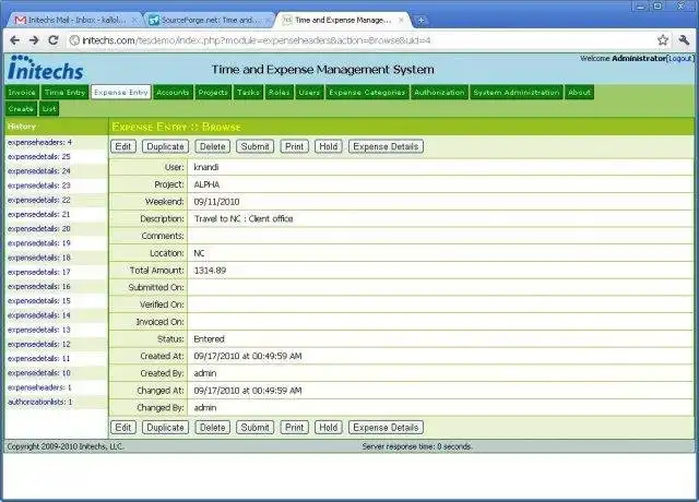 Download web tool or web app TEMS -Time and Expense Management System