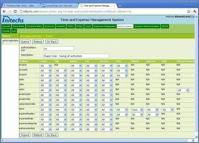 웹 도구 또는 웹 앱 다운로드 TEMS - 시간 및 비용 관리 시스템