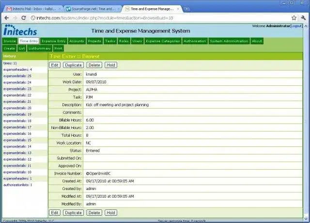 웹 도구 또는 웹 앱 다운로드 TEMS - 시간 및 비용 관리 시스템