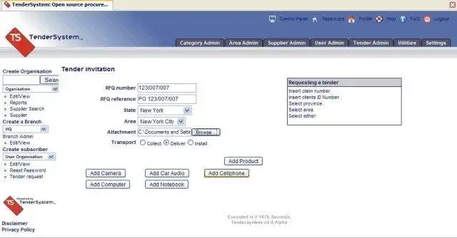 Download webtool of webapp TenderSystem