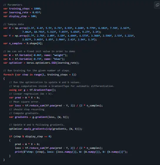 Web aracını veya web uygulamasını indirin TensorFlow.NET