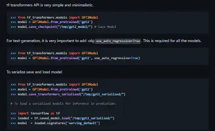 Download web tool or web app Tensorflow Transformers