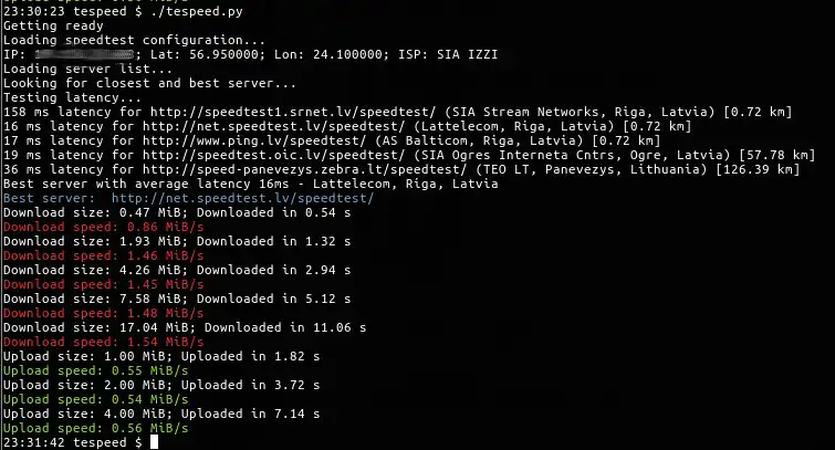 Download web tool or web app Terminal speedtest