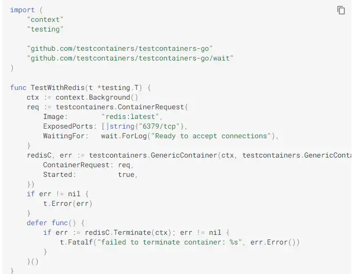 웹 도구 또는 웹 앱 다운로드 Testcontainers Go