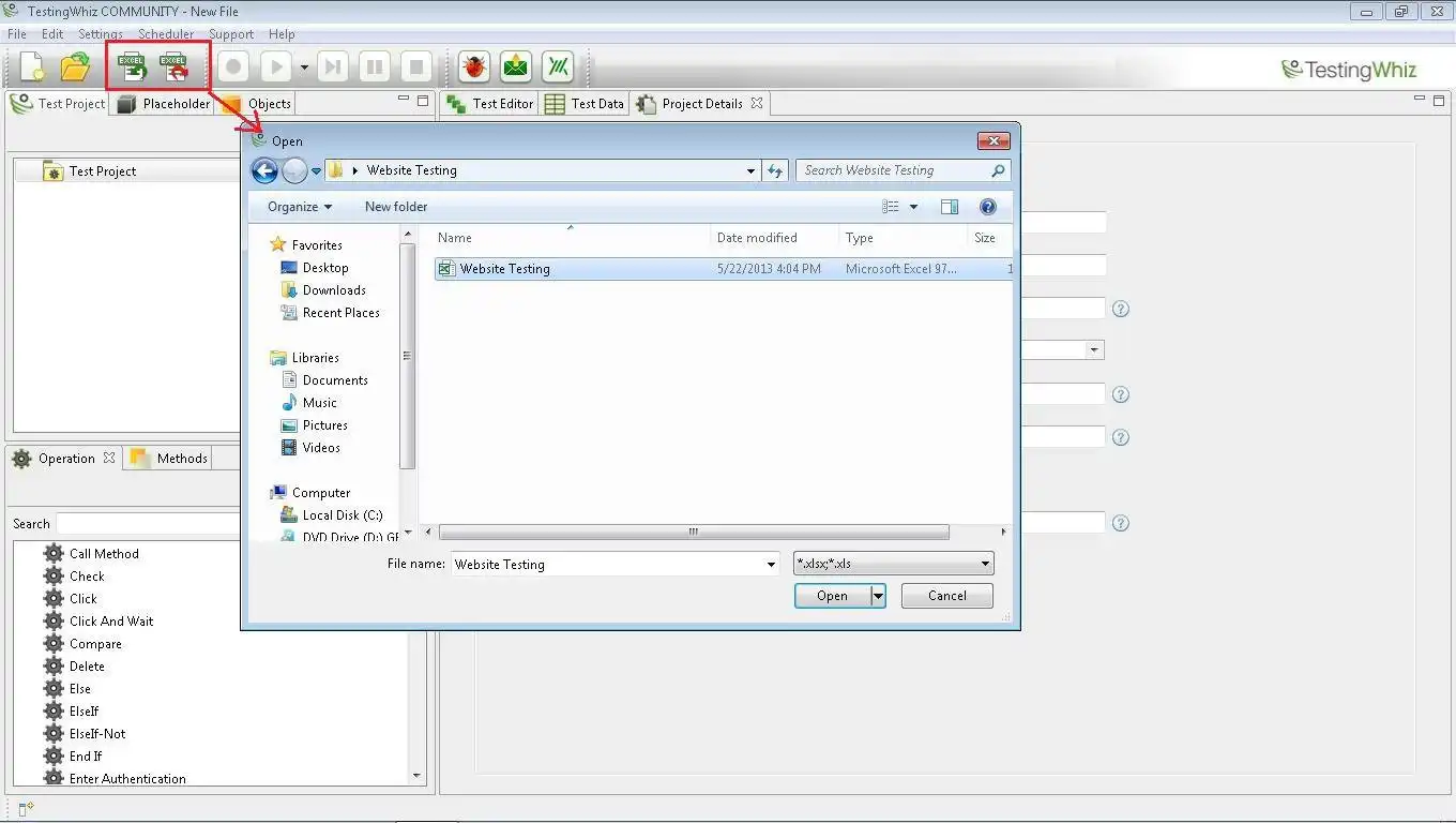 Download web tool or web app TestingWhiz Community Edition