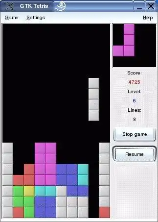 下载 Web 工具或 Web 应用程序 tetris-gtk 以在 Linux 中在线运行