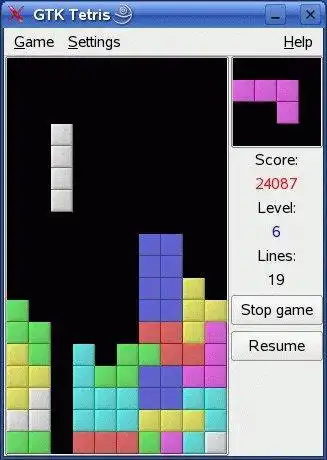 قم بتنزيل أداة الويب أو تطبيق الويب tetris-gtk للتشغيل في Linux عبر الإنترنت