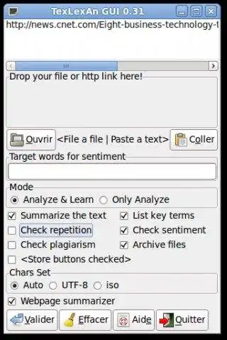Pobierz narzędzie internetowe lub aplikację internetową Text Analyzer Classifier Summarizer, aby działać w systemie Linux online