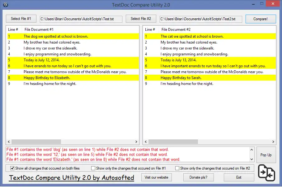 Download webtool of webapp TextDoc Compare Utility