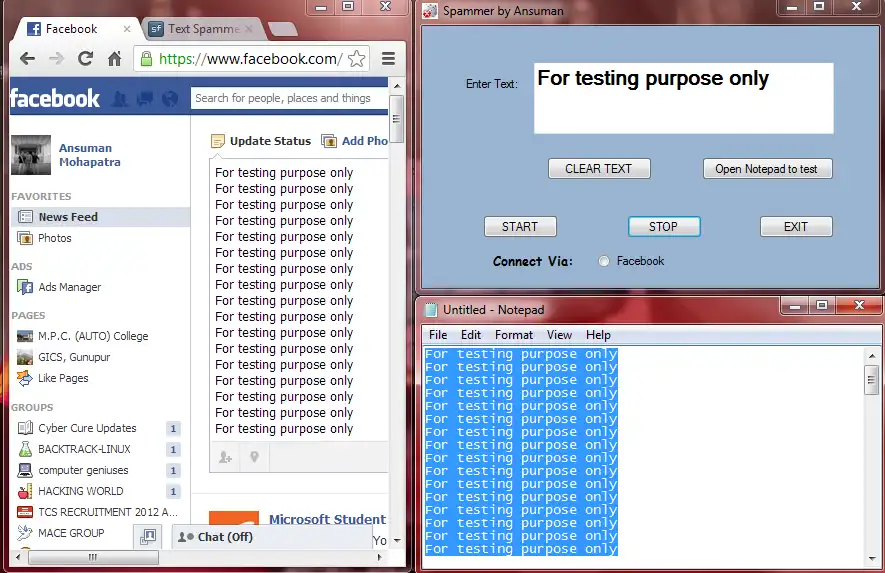 Télécharger l'outil Web ou l'application Web Text Spammer