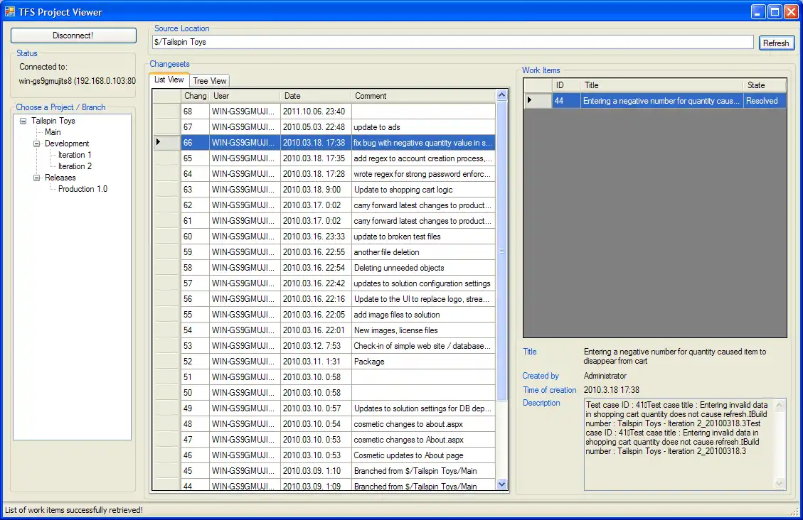 Download web tool or web app TFS Project Viewer