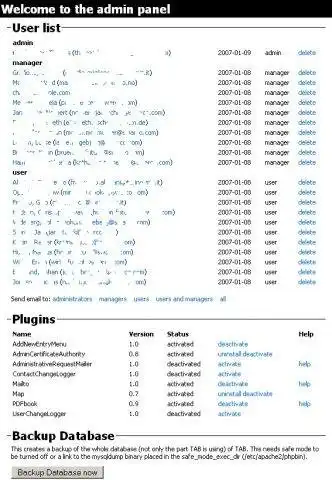 웹 도구 또는 웹 앱 다운로드 주소록이 다시 로드됨