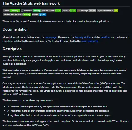 ດາວໂຫຼດເຄື່ອງມືເວັບ ຫຼືແອັບເວັບ The Apache Struts web framework