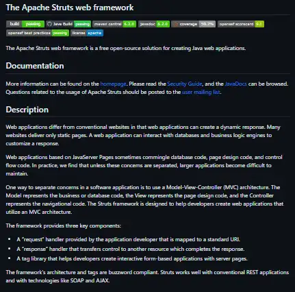 Download web tool or web app The Apache Struts web framework