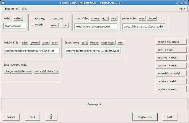 Téléchargez l'outil Web ou l'application Web L'environnement de modélisation Braincirc pour fonctionner sous Linux en ligne