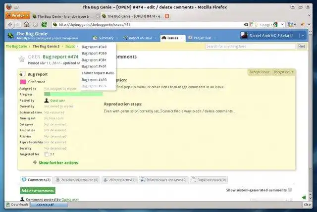 Download web tool or web app The Bug Genie