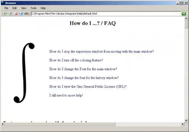 Download web tool or web app The Calculus Integrator