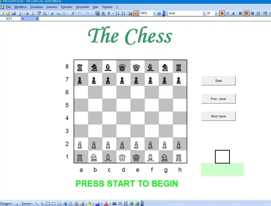 قم بتنزيل أداة الويب أو تطبيق الويب The Chess in Vba