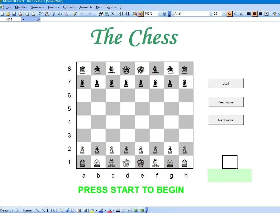 വെബ് ടൂൾ അല്ലെങ്കിൽ വെബ് ആപ്പ് The Chess in Vba ഡൗൺലോഡ് ചെയ്യുക