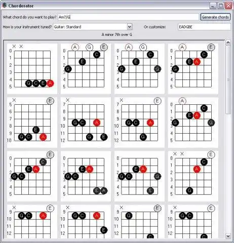 Unduh alat web atau aplikasi web Corderator Chord Generator untuk dijalankan di Windows online melalui Linux online