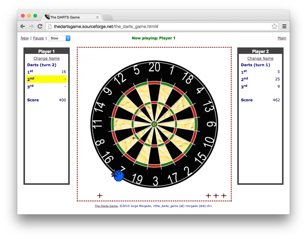 웹 도구 또는 웹 앱 다운로드 The Darts Game을 Linux에서 온라인으로 실행