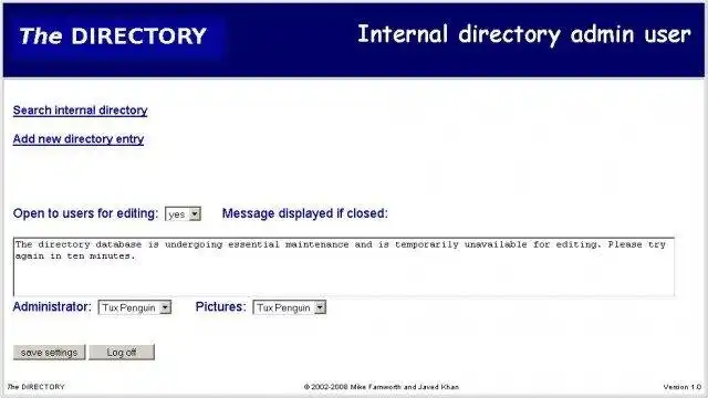 Download web tool or web app The DIRECTORY