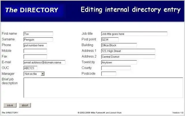 Download webtool of webapp The DIRECTORY