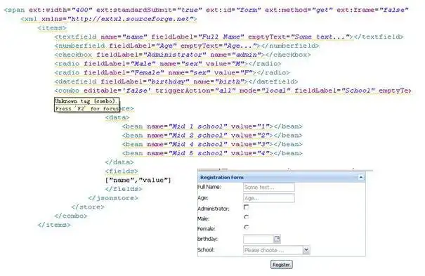 Descargue la herramienta web o la aplicación web The Ext eXpression Language Project