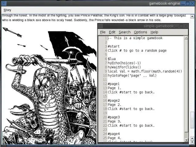 Descargue la herramienta web o la aplicación web The Gamebook Engine para ejecutar en Linux en línea