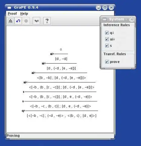 Laden Sie das Web-Tool oder die Web-App The GraPE Graphical Proof Editor herunter, um es online unter Linux auszuführen