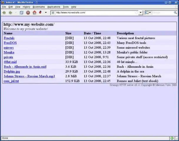 Download webtool of webapp The Grumpy webserver