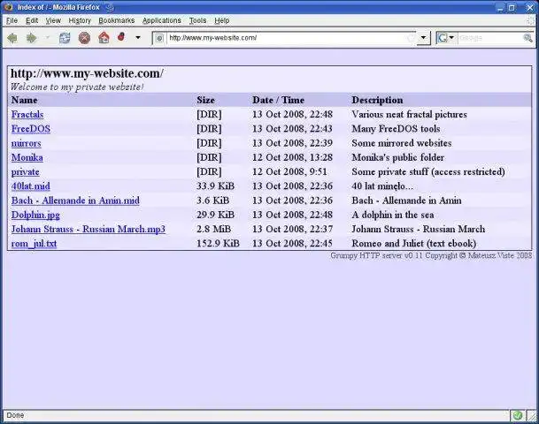 Download web tool or web app The Grumpy web server