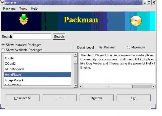 הורד כלי אינטרנט או אפליקציית אינטרנט The Linux Package Manager