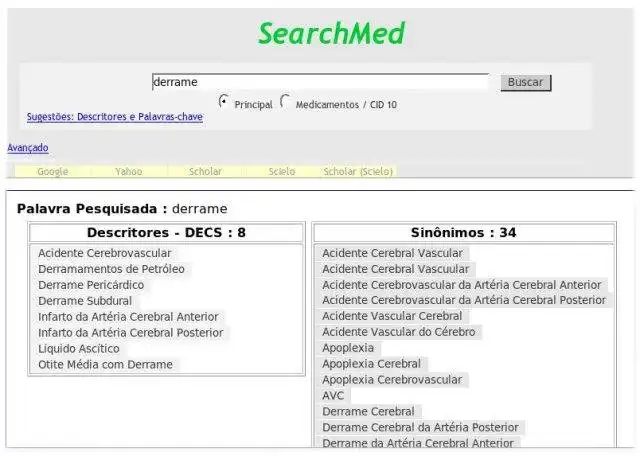 Téléchargez l'outil Web ou l'application Web Le Metacrawler SearchMED pour fonctionner sous Windows en ligne sur Linux en ligne