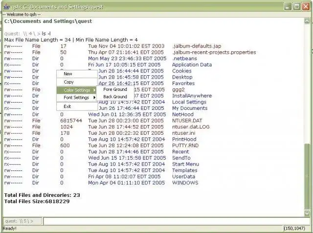 Download web tool or web app the q shell to run in Windows online over Linux online