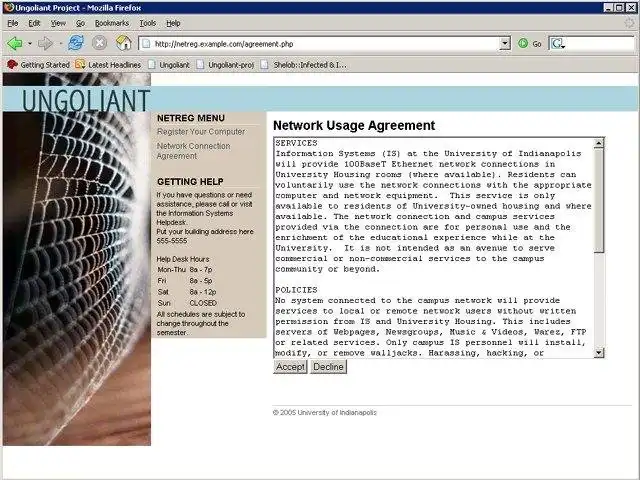 Mag-download ng web tool o web app Ang Ungolant network filter