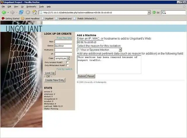 Загрузите веб-инструмент или веб-приложение Сетевой фильтр Ungoliant